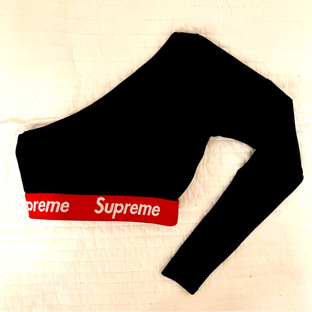 Frankie Collective REWORKED Authentic Supreme One Arm Off Shoulder Cropped Top